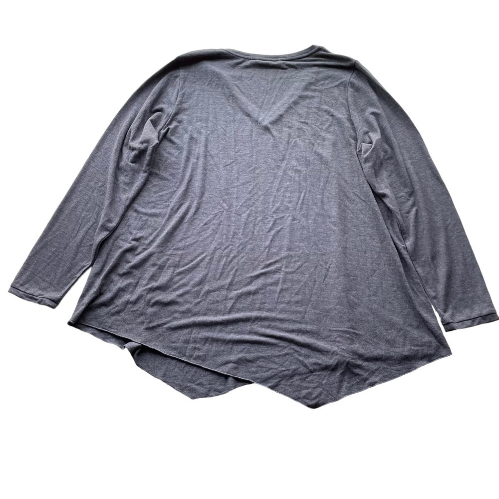 Soft Surroundings Asymmetrical Handkerchief Top Blouse Plus Gray Size 1X casual - Picture 7 of 8